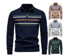 Winter-Rollkragenpullover aus Baumwolle mit Stehkragen, gerippter Business-Streifen für Herren | SW155 