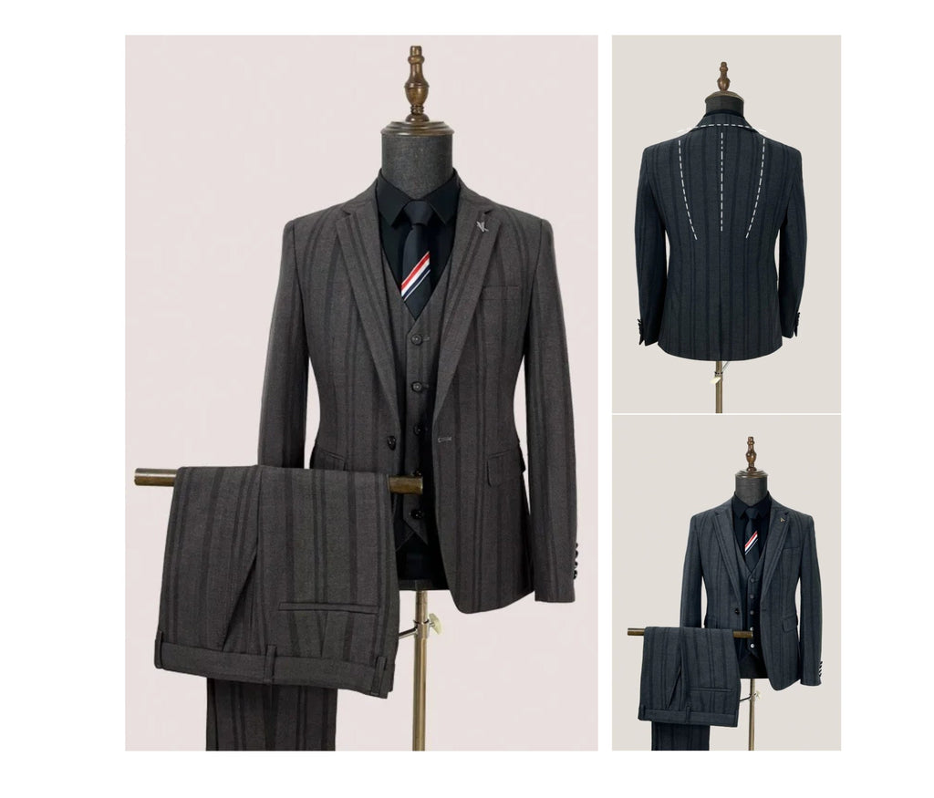 Dreiteiliger Herrenanzug aus hochwertigem Leinen – Formeller Blazer für Hochzeiten und Business | 978 