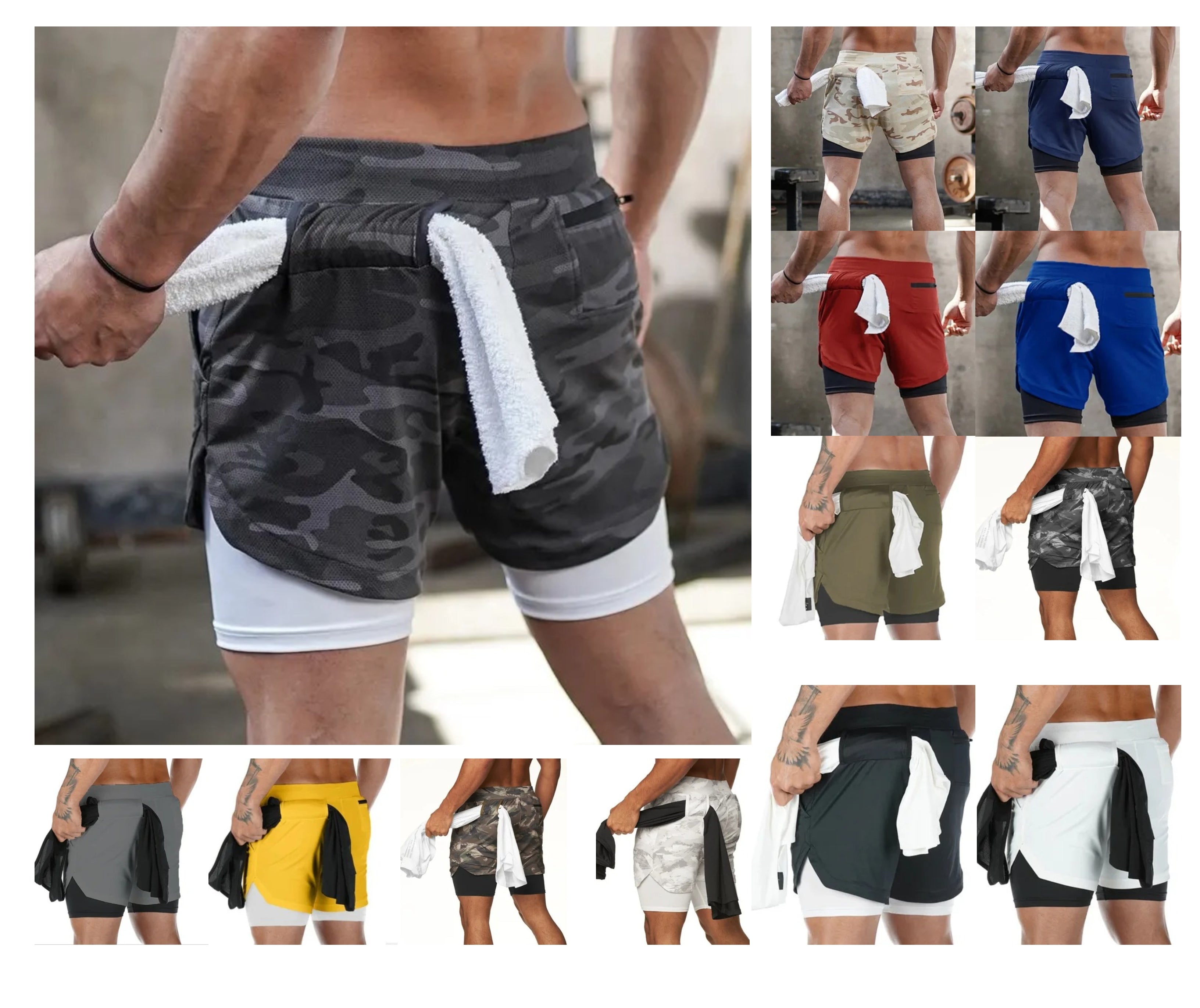 Gemütliche, kurze, sportliche Sportshorts für Herren mit Taschen, elastische Freizeitshorts | DK-858 