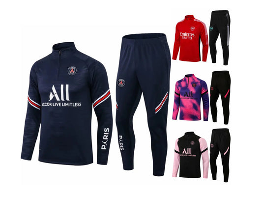 Survêtement de football pour homme, ensemble de sport, de gymnastique, demi-fermeture éclair, manches longues, maillot de football respirant, combinaison d'entraînement complète | 101 