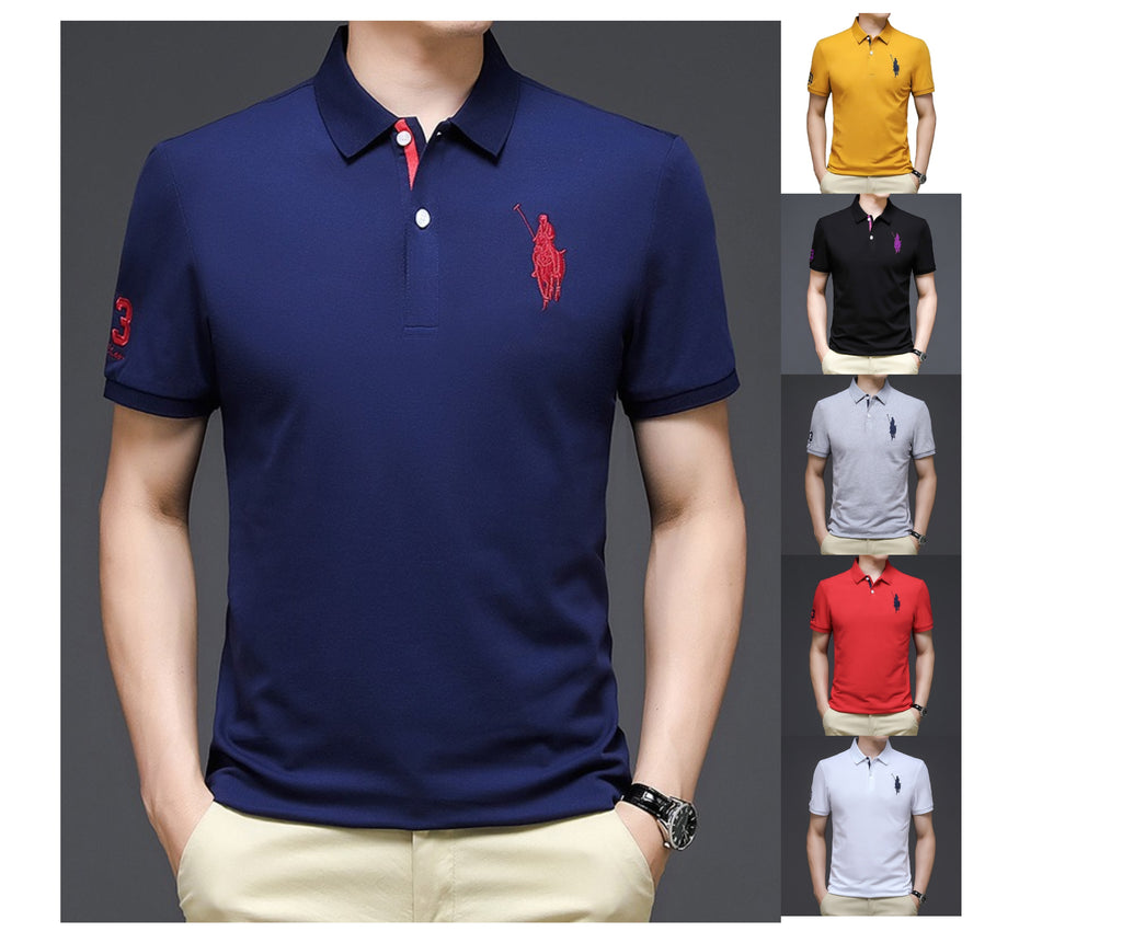 Trendy Besticktes Poloshirt Kurzarm Revers Loose-Fit T-Shirt für den lässigen Style | K654 