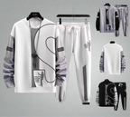 Polo-Langarmshirt mit Hose, Golf-Poloshirt, Pullover-Set, lässiges Waffel-Oberteil mit Rundhalsausschnitt für Herren 