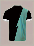 Lässiger „JESUS“-Musterdruck, kurzärmlige Hemden mit Reißverschluss, Reverskragen, Oberteile, Pullover | POLO46-50 