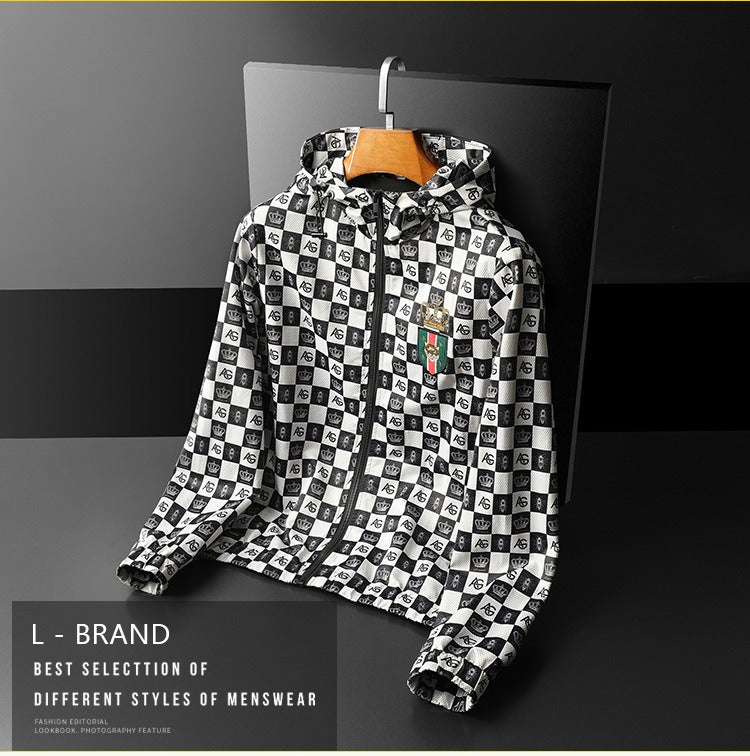 Herren Bomberjacke Jogging Kapuzenmantel Streetwear Slim Casual Dünne Jacke | D208-JK83001 