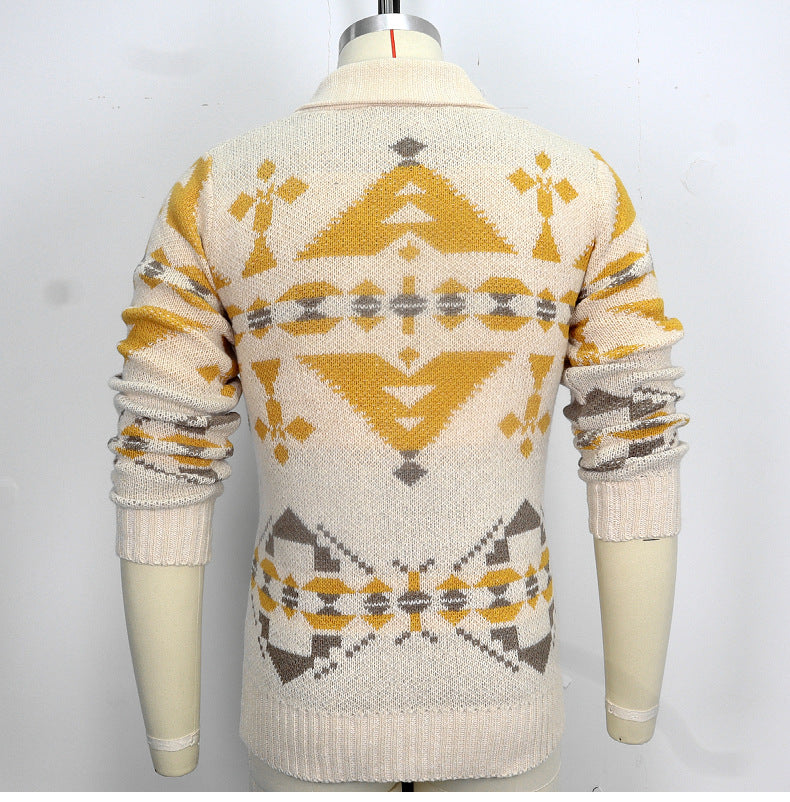 Herren Wind Jacquard Strickpullover Langarm Oberbekleidung Jacke Top | SY0052 
