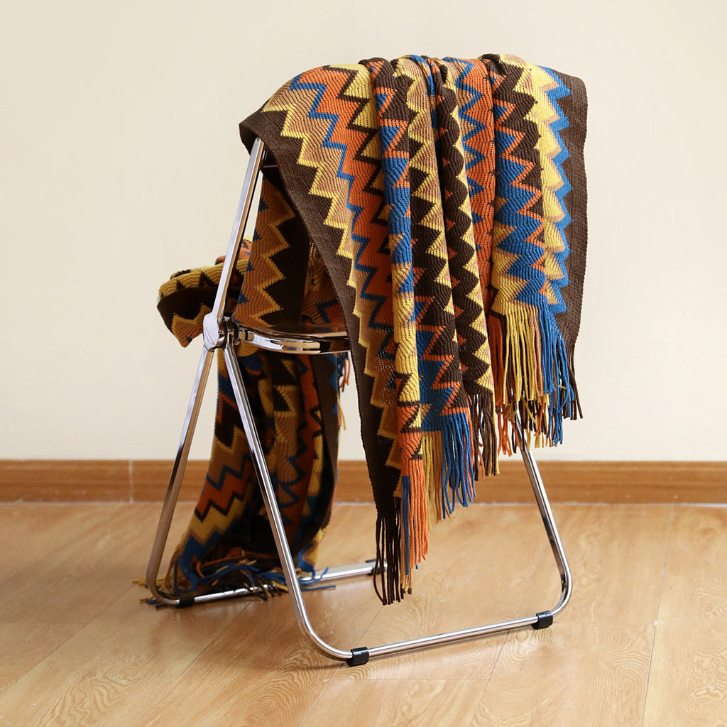 Kuschelige Strickdecke mit Quasten, weicher und stilvoller Überwurf für Wohnkomfort | JB013 