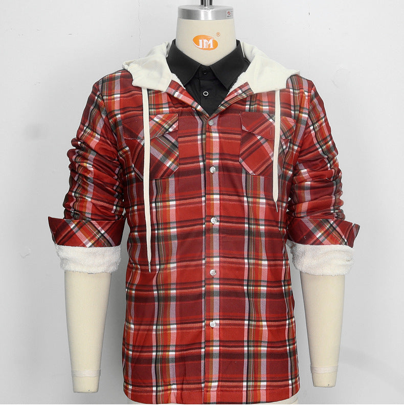 Hochwertiger leichter Flanell-Hoodie für Herren – Stilvolle Hemdjacke aus Baumwolle für lässigen Komfort | SY0093 