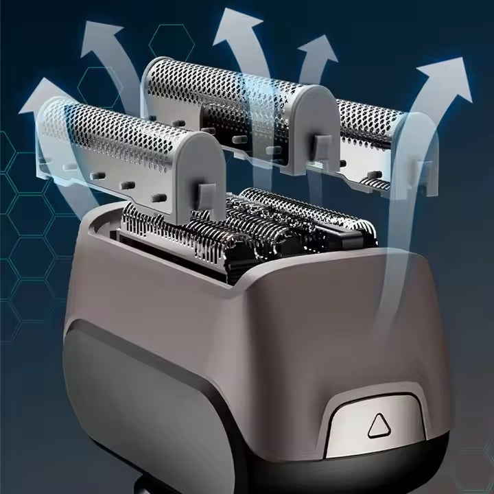 PRITECH R4 Elektrorasierer für Männer, wiederaufladbarer Haar- und Bartschneider mit USB-Anschluss, IPX7-wasserdicht, mit Rasierklingen | RSM-2120 