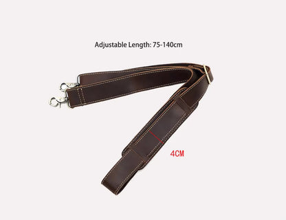 Genuine Leather Bag Strap Adjustable Replacement Shoulder Strap Universal Swivel Hooks for Messenger Laptop Bags | JD105