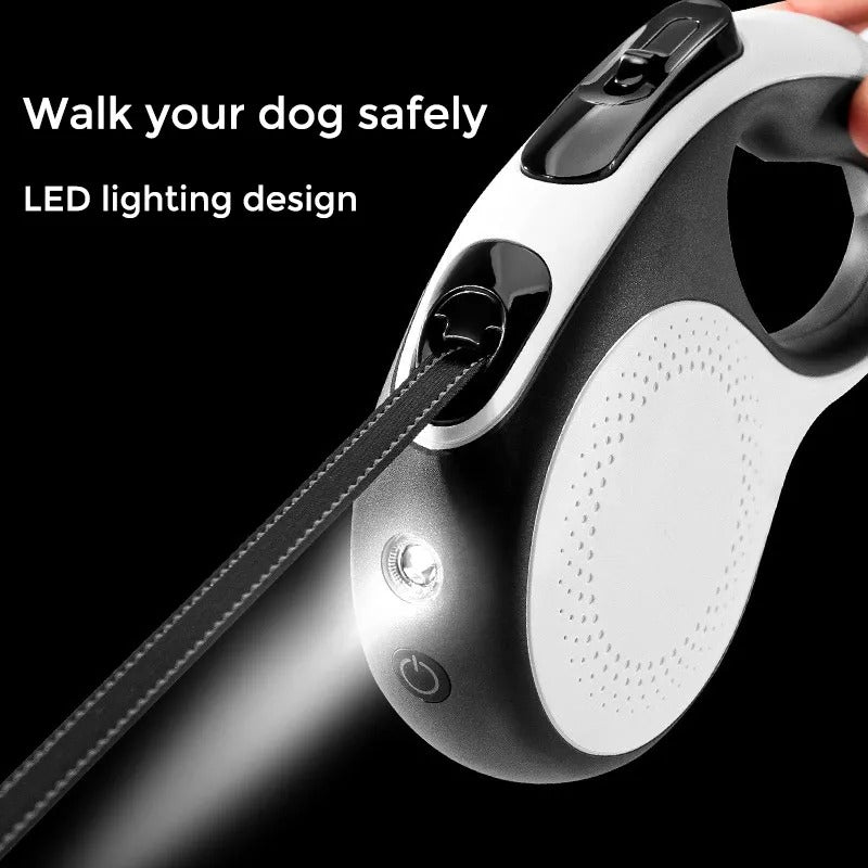 Dog Leash Pet Supplies Luxury Retractable Anti-Slip Dog Pet Walking Training Leash with LED Light | DL-058