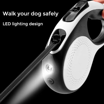 Dog Leash Pet Supplies Luxury Retractable Anti-Slip Dog Pet Walking Training Leash with LED Light | DL-058