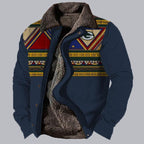 Herren Plus Size Casual Aztec Geometric Print Fleecejacke Streetwear Herbst Winter Loose Fit Mantel | TS-6594 