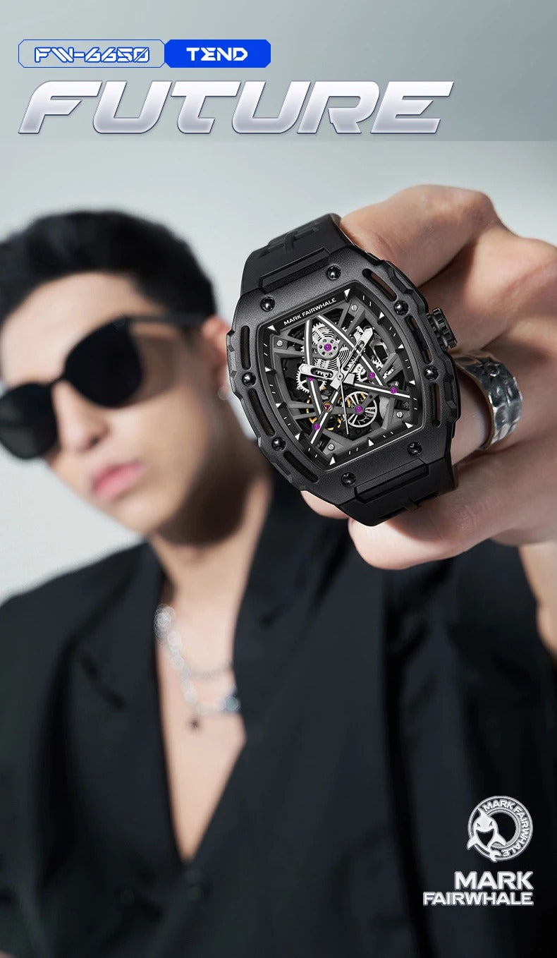 Luxuriöse mechanische Herrenarmbanduhr mit Saphirglas, wasserdicht, Automatikuhr | 6650 