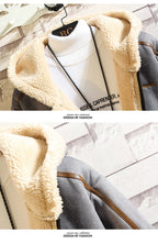 Herren Retro Polar Fleece Arbeitskleidung Baumwollmantel Stehkragen Kapuze Loose Fit Freizeitjacke | A048MY10 