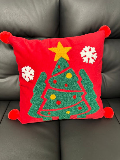 Christmas Embroidery Pillowcase - Removable Cushion Cover for Bedroom & Living Room |