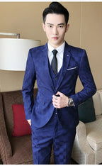 Herren 3-teiliger Anzug Jacke + Weste + Hose Formelle Mode Bräutigam Hochzeit Party Kleid Smoking Anzüge 