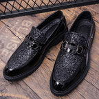 Herren Casual Trend Bright Upper Oxford Brogues Stiefel Britischer Stil Formelle Leder Büroschuhe