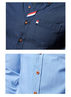 Herren Business Casual Langarmhemd Einfarbig Slim Fit Hemd 