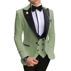3-teiliger Slim Fit Herrenanzug Bräutigam Formelle Party Abschlussball &amp; Hochzeit Smoking Blazer Jacke Hose &amp; Weste