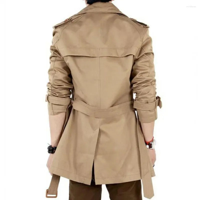 Men's Winter Slim Double Breasted Trench Coat Long Jacket Overcoat Outwear | 1002