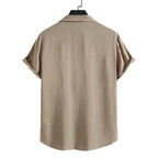 Einfarbiges Herrenhemd mit Revers und kurzen Ärmeln im Business-Casual-Sommerstil | CCS05 