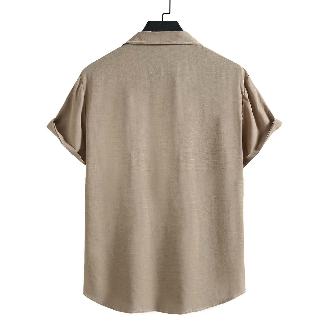 Einfarbiges Herrenhemd mit Revers und kurzen Ärmeln im Business-Casual-Sommerstil | CCS05 