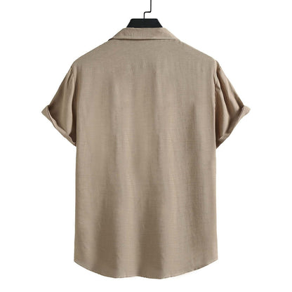 Einfarbiges Herrenhemd mit Revers und kurzen Ärmeln im Business-Casual-Sommerstil | CCS05 