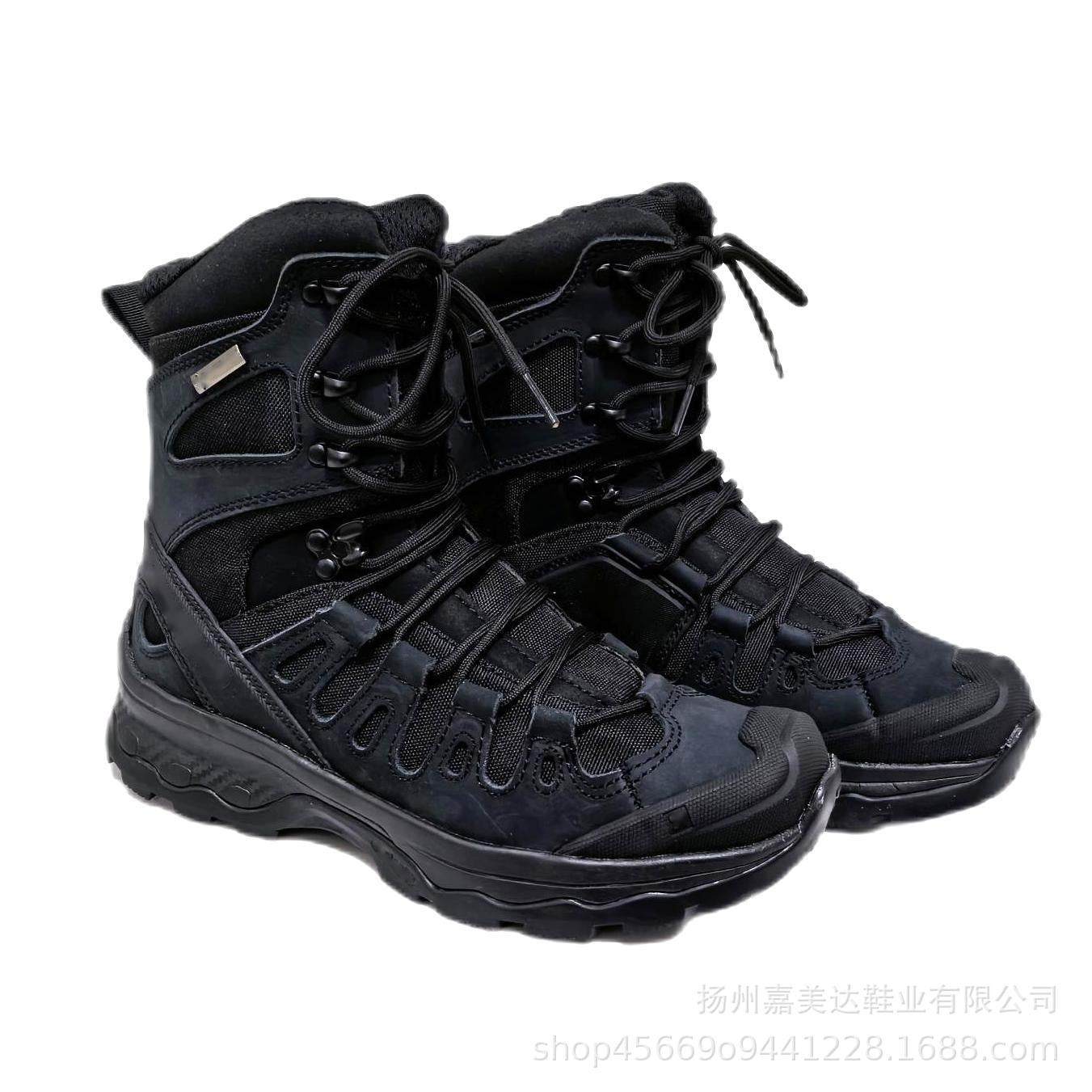 Men's Plus Size Hiking Shoes Autumn Winter High-Top Non-Slip Warm High-End Leather Combat Boots | 2025111