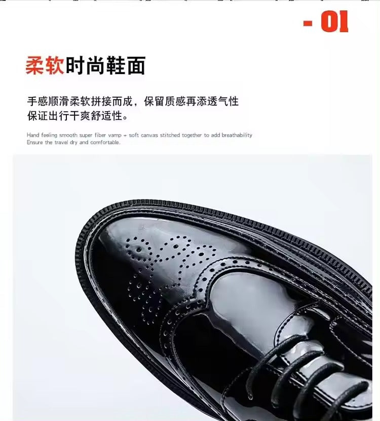 Men Formal Leather Shoes Dress Wedding Oxford Brogue Male Footwear Work Boots