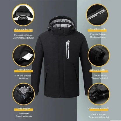 Men USB Electric Heater Winter Fleece Inner Jacket Coats Thick Warm Casual USB Heated Premium Jacket | 993