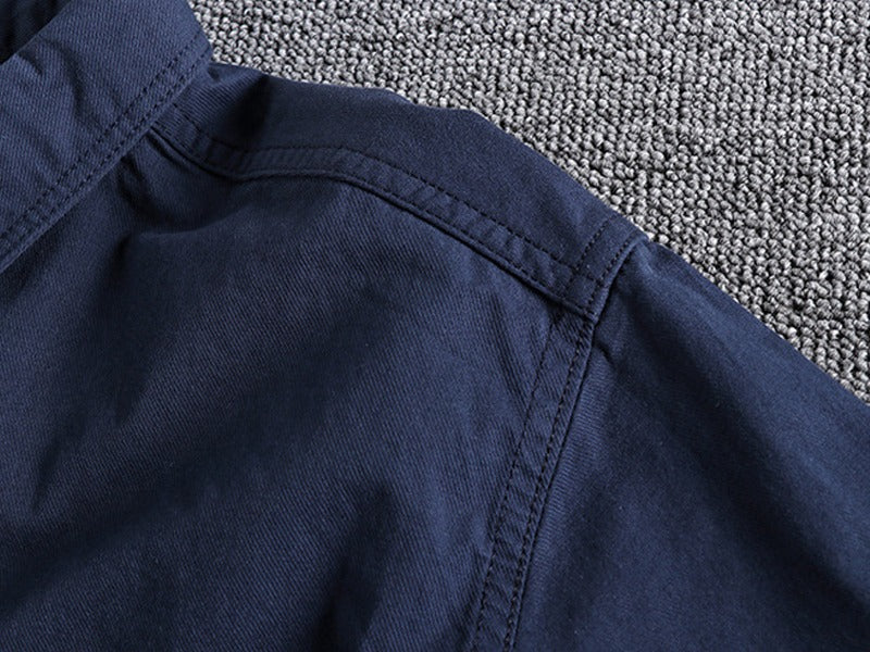 Vintage Workwear Doppeltaschenhemd Retro Casual Classic Shirt Top für Herren | V38 