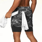 Gemütliche, kurze, sportliche Sportshorts für Herren mit Taschen, elastische Freizeitshorts | DK-858 
