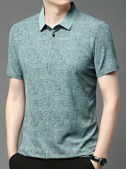 Leichtes Sommer-Golfhemd für Herren, lässiges Button-Up-Kurzarmhemd | Q135 