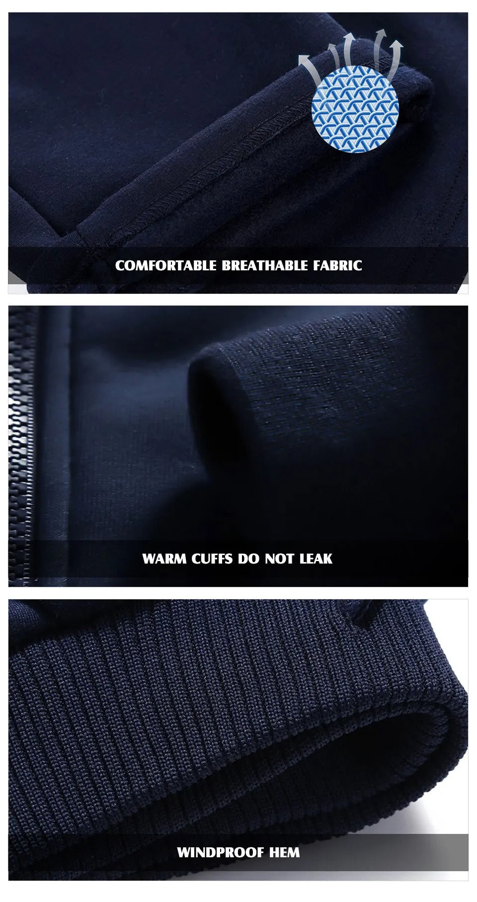 Herren Winter Trainingsanzug Fleece Gefüttert Sweatshirt Hoodie Jacke Mantel Hose Trainingsanzug 