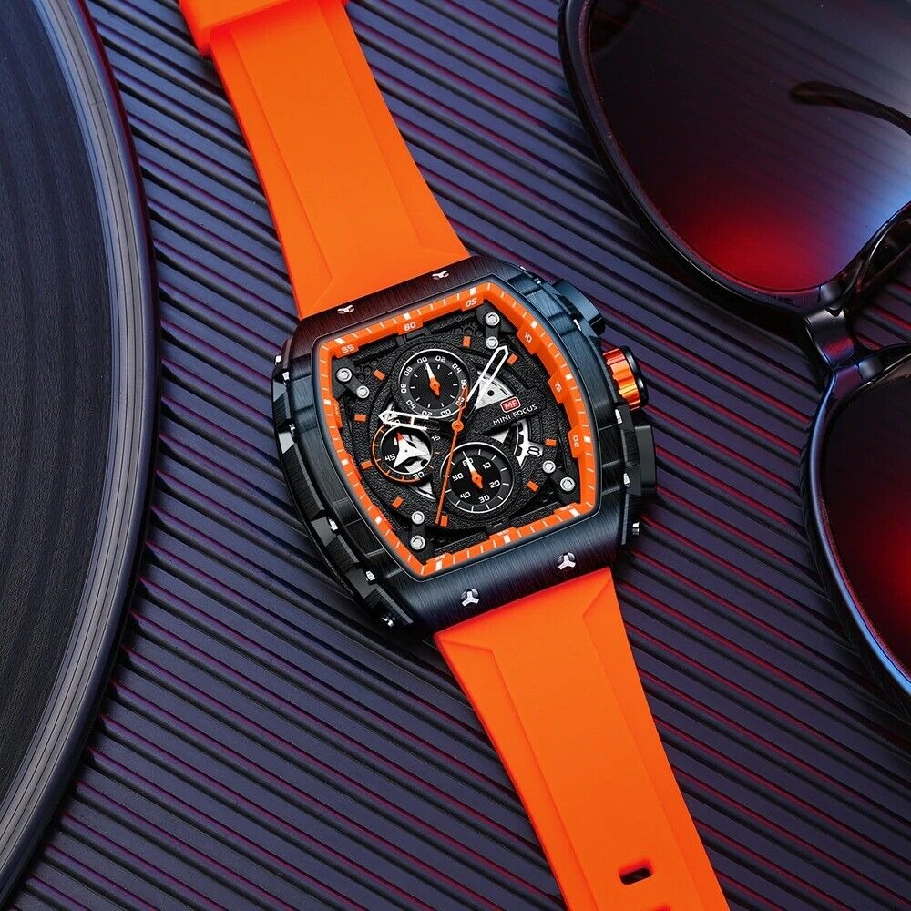Herren Luxus Top Marke Quarz Sport Uhren Silikon Armband Chronograph Armbanduhren | MF0399G 