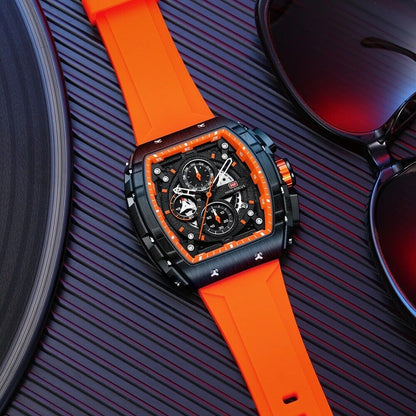 Men's Luxury Top Brand Quartz Sport Watches Silicone Strap Chronograph Wristwatches | MF0399G