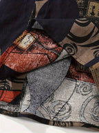 Herren-Hemd mit kurzen Ärmeln und Knopfleiste, Reverskragen, geometrischer Druck, lockere Passform, atmungsaktives, schnell trocknendes Baumwollmischhemd 