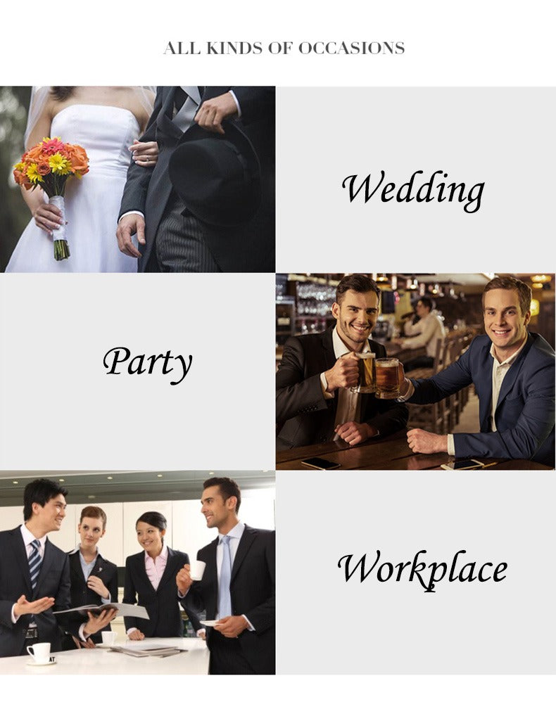 3-teiliger Slim Fit-Anzug für Herren in luxuriöser Qualität fürs Büro, Hochzeit, formelle Kleidung, Bräutigam, Business-Jacke, Weste und Hose | AD3006 