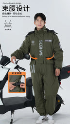 Men's & Women's Winter Ski Suit | Waterproof Windproof Fleece Jumpsuit | Cold Weather Motorcycle Riding Suit | 807