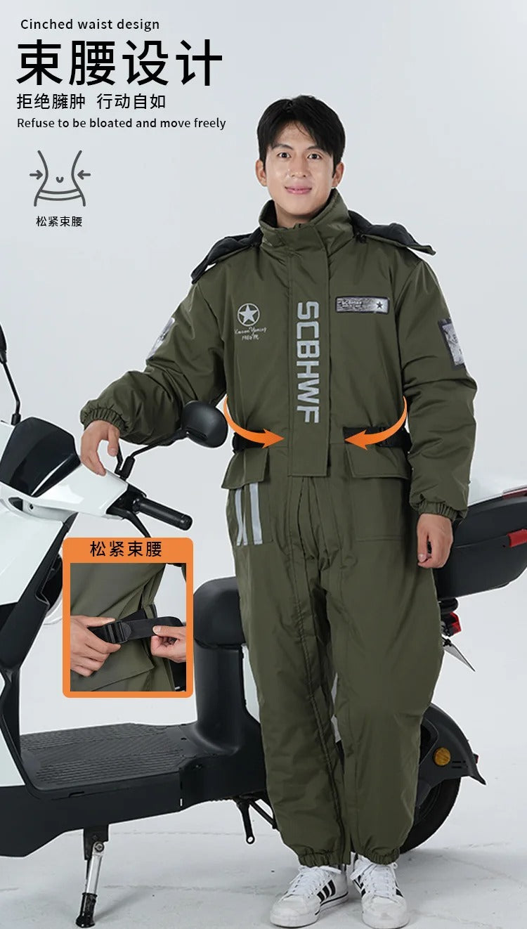 Men's & Women's Winter Ski Suit | Waterproof Windproof Fleece Jumpsuit | Cold Weather Motorcycle Riding Suit | 807