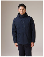 Dixiang Men's 3-in-1 Waterproof Hiking Jacket | 8000mm Seam-Taped Shell with White Goose Down Inner Layer | All-Season Outdoor Coat | J24688