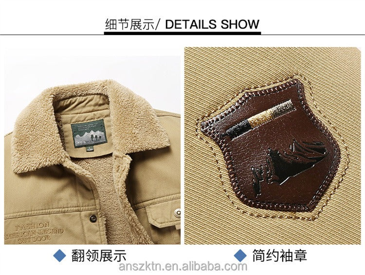 Dicke, warme Militärparkajacke für Herren mit Pelzkragen und Fleecefutter – Winterbombermantel | BK19811 