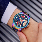 Herren Edelstahl Uhren Chronograph Uhr Luxus Leuchtende Quarz Armbanduhr | MF0352G 
