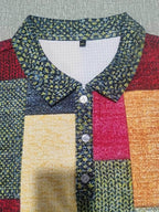 Lässiges, trendiges Herrenhemd mit Karomuster und Knopfleiste, kurzärmelig, leicht | 07019 