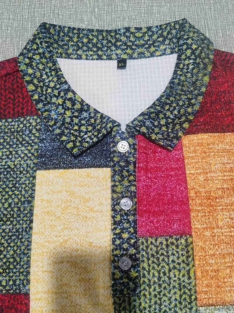 Lässiges, trendiges Herrenhemd mit Karomuster und Knopfleiste, kurzärmelig, leicht | 07019 