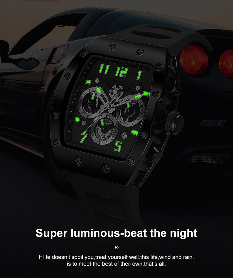 Luxus-Herrenuhr in Weinfassform, wasserdicht, vollautomatisch, mechanisch | G5867 