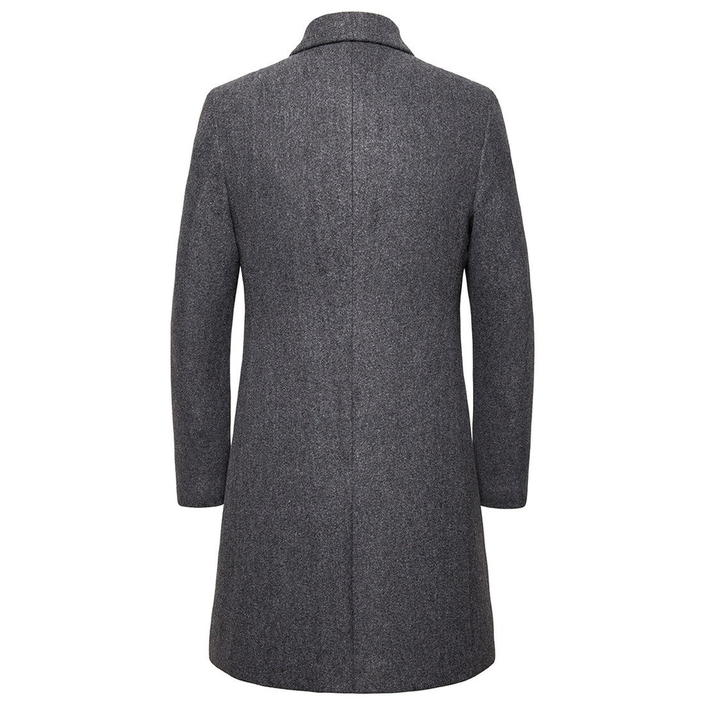Herren Trenchcoat aus Wolle mit Umlegekragen, lang, aus Wolle und Wollmischungen, Wolljacke, Mantel | JJ-YF601 