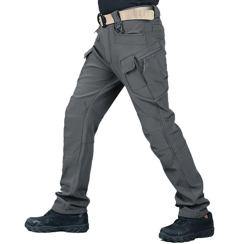 Combinaison de randonnée imperméable pour homme, coupe-vent d'extérieur, veste tactique, sweat à capuche, pantalon de trekking pour homme, ensemble de chasse en polaire thermique | 00856 