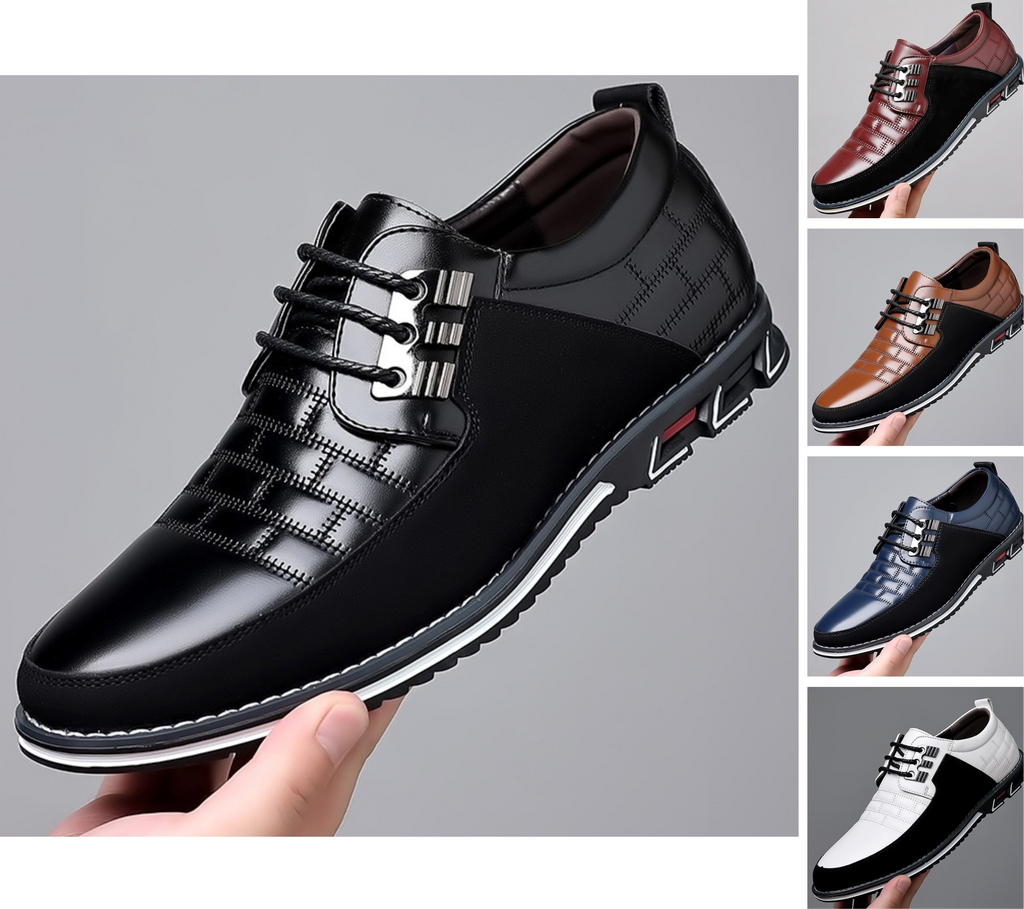 Herren-Derby-Schuhe im britischen Stil mit Karomuster, rutschfeste Leder-Loafer, Mokassins, Hochzeitsschuhe |