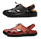 Herren-Fischersandalen aus Leder mit geschlossener Zehenpartie, handgefertigt, verstellbar-7026